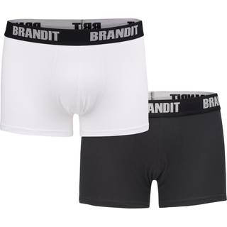 Brandit Boxershorts Logo 2er Pak Hvid / Sort - 3XL