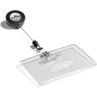 DURABLE ID-kortholder med yoyo til 1 kort tvær transparent 10 stk.