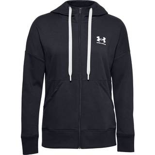 Under Armour Women's Rival Fleece FZ Hoodie Black/White/White, XS