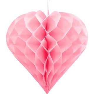 Lyserød hjerte honeycomb 30 cm - papir bikube