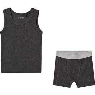 Minymo Drenge Undertøjssæt - Dark Gray melange - 146