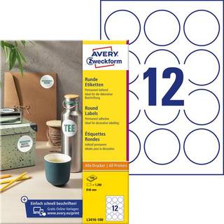 Avery Runde etiketter Ø60mm