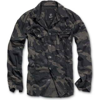 Brandit Slim Fit Vintage Skjorte Dark Camo