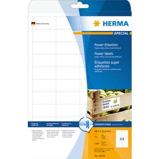 Herma etiket ekstrem stærk lim, 48,3x25,4, 44 etiketter pr ark, 25 ark