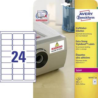 Avery TripleBond Labels L6141 - labels - 480 label(s) - 33.9 x 63.5 mm