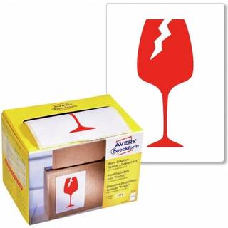 Avery 7251 Advarselsetiketter fragile symbol, 74x100mm 200stk.