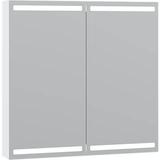 Scanbad Luna Level Spejlskab 80x80 cm m/2 låger - hvid mat folie