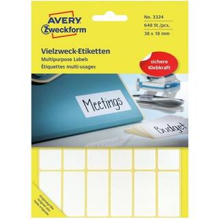 Avery manuel etiket 38 x 18 mm, 648 stk.