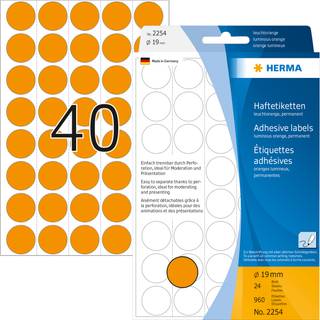 HERMA etiket manuel ø19 neon orange mm, 960 stk.