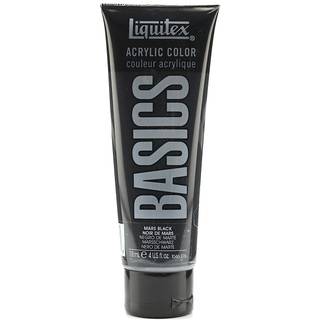 Liquitex BASICS Mars Black akrylmaling, 118 ml (4 oz) rør — tyk konsistens, satin finish, kan blandes, AP-certificeret