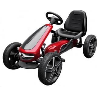 Mercedes Benz gokart med gummihjul, rød