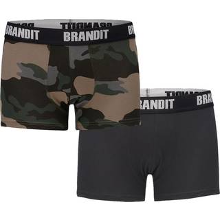 Brandit Boxershorts med Logo 2-Pak Dark Camo / Sort