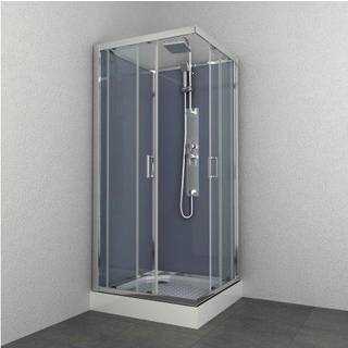 Allibert EVEREST firkantet brusekabine,  90 x 90 x 225 cm, alu profiler