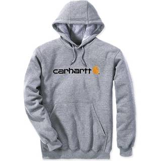CARHARTT Hættetrøje Signature Logo Hooded Sweatshirt Heather Grey - XL