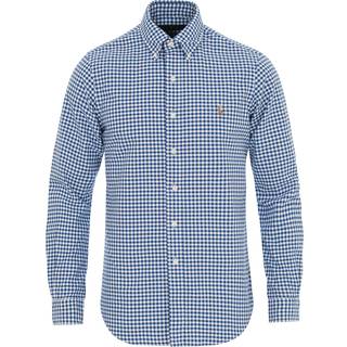 Polo Ralph Laurentil mænd. 710792041005 Custom Fit Oxford-skjorte bl (L), Blå, Casual, Party, Bomuld, Lange ærmer