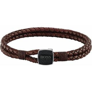 Boss Seal Brown Leather Bracelet - 19cm