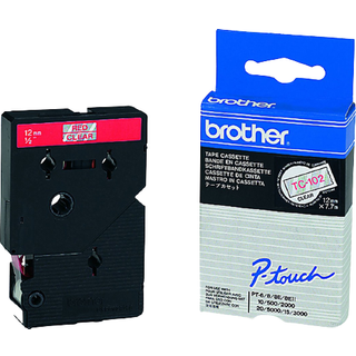 Brother TC-tape / 12mm / Rød tekst / K