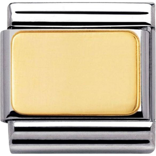 Nomination Classic - ENGRAVED SIGNS Edelstahl und 18K-Gold (Plakette glatt) - gold