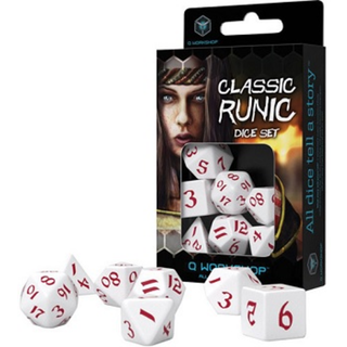 Classic Runic Red and Blue Dice Set - Rollespilsterninger - Q-Workshop