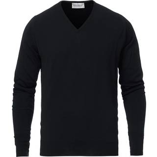 John Smedley Bobby Extra Fine Merino V-Neck Pullover Black