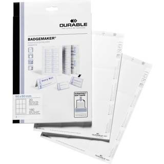 Durable indstiksark 90x60mm 20ark hvid