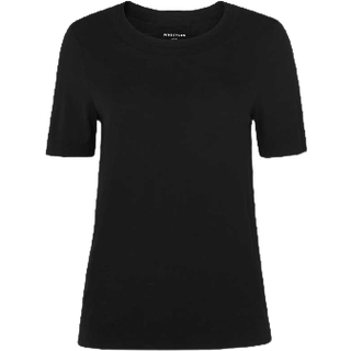 Whistles Whistles Black 100% Cotton Rosa T-Shirt