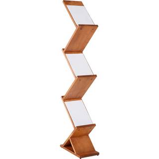 Wooden brochureholder Zig Zag med 5 hylder til A4 brochurer
