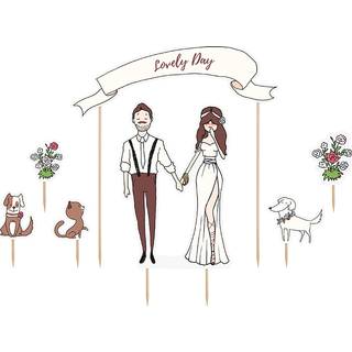 Kage topper "Lovely day" Bryllup