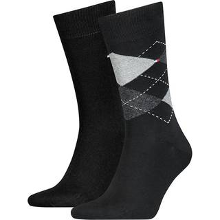 Tommy Hilfiger 2-pak Men Sock Check - Black - Str 43/46 * Kampagne *