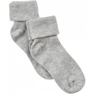 Minymo - Baby Rib Strømper 2-pak - Light Grey Melange - 11-14