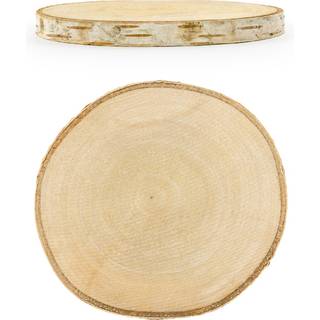 2 stk. naturlige træskiver, diameter 10-12 cm, højde ca. 1 cm, rustik borddækning