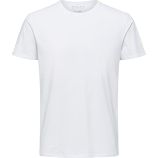 Selected t-shirt med økologisk bomuld i bright white til herre