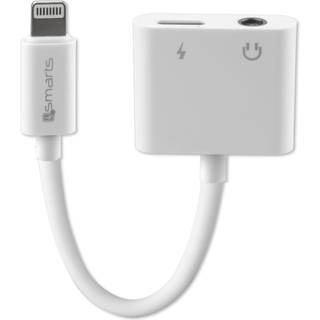 4smarts SoundSplit 6.5 cm Lightning To Lighting 3.5mm Audio Splitter - Hvid