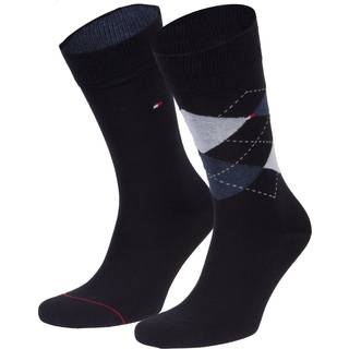 Tommy Hilfiger 2-pak Men Sock Check - Navy-2 - Str 43/46 * Kampagne *