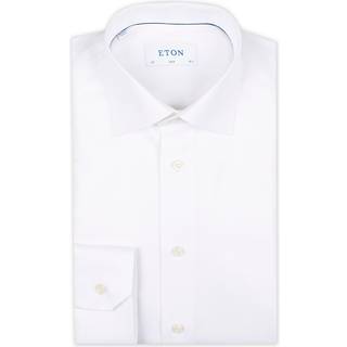 Eton Slim Fit Textured Twill Shirt White