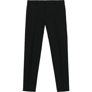 Slim Wool Stretch Suit Trousers - Black - 52