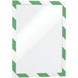 Duraframe® Security Grøn/Hvid - Selvklæbende A4 Magnetramme - 2-pak