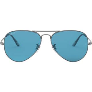 Ray - Ban Unisex RB3689 AVIATOR METAL II 004/S2 Solbriller Metal Grå Blå Pilot Polariseret