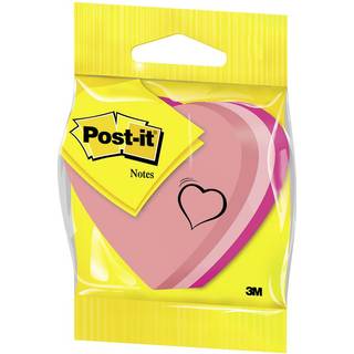 Post-it kubusblok hjerteformet 225 blade