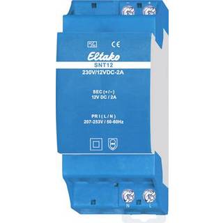 Eltako SNT12-230V/12V DC-2A DIN installations-strømforsyning, 230VAC til 12VDC 2A (24W)