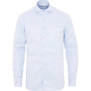 Stenströms Afslappet Lyseblå skjorte i twill | Herre |Herreskjorter | Fitted Body | Størrelse: XL | Lyseblå | Solid | Lange Ærmer