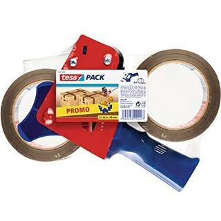 tesa pack Ultra Strong Packaging Tape 2 x 66m x 50mm + Dispenser Brown