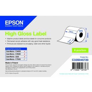 High Gloss Label - udstansede labels  76 mm x 51 mm (2310 labels)
