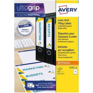 Avery L4761-25 Rygetiketter til ringbind 4 pr. ark 192 x 61 30ark