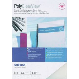 Indbindingsomslag GBC PP A4 300mic Klar, 100stk. IB386848