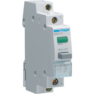 Hager Trykknap 16A 1sl m/230V LED Grøn