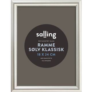 Klassisk sølv ramme m. refleksfrit glas - 18x24 cm (På lager i varehus)
