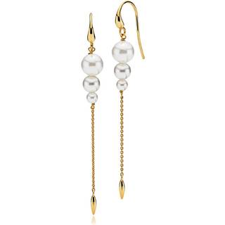 MISS PEARL - Earhook shiny gold pl. silver. freshwaterpearl
