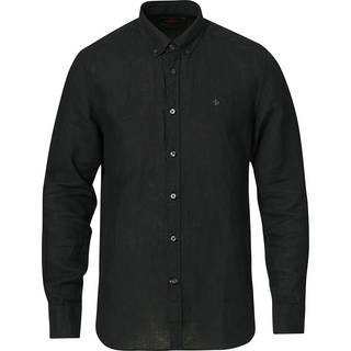 Morris Douglas Linen Button Down Shirt Black