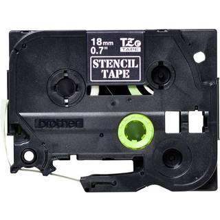 Mørk tekst - "ingen" tape - 18mm x 3m - Original STe-141 Brother mærkning uden tape.
